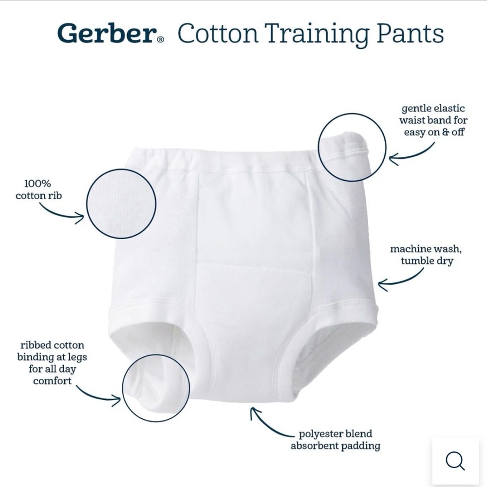 🔥Gerber (8) White Training Pants (7) 3T & (1) 2T